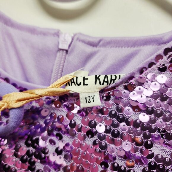 Grace Karin Girls Sequined Purple Party Dress Size 12Y - Picture 2 of 10
